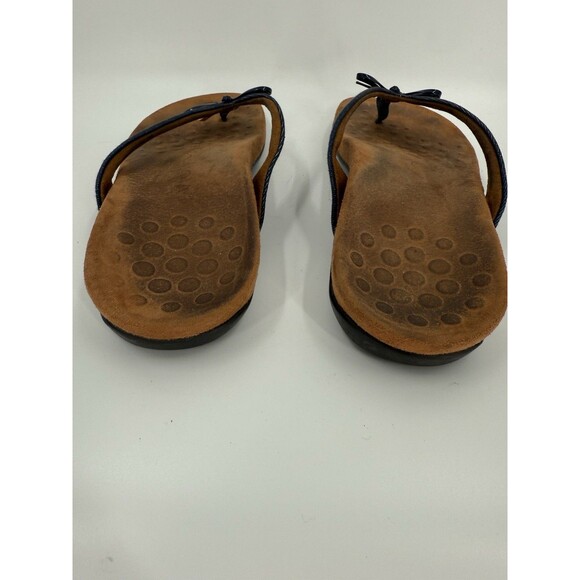 Vionic Orthaheel Bella II Blue Denim Flip Flop Sandals Thong Bow  Size 10.5 - Picture 5 of 7